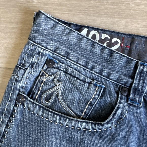 VTG Ecko UNLTD Shorts Mens 36 Blue Denim Baggy Wide Leg Jean Jorts Skater Y2K Bl - Picture 7 of 15